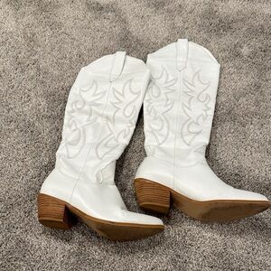 White Western Boots